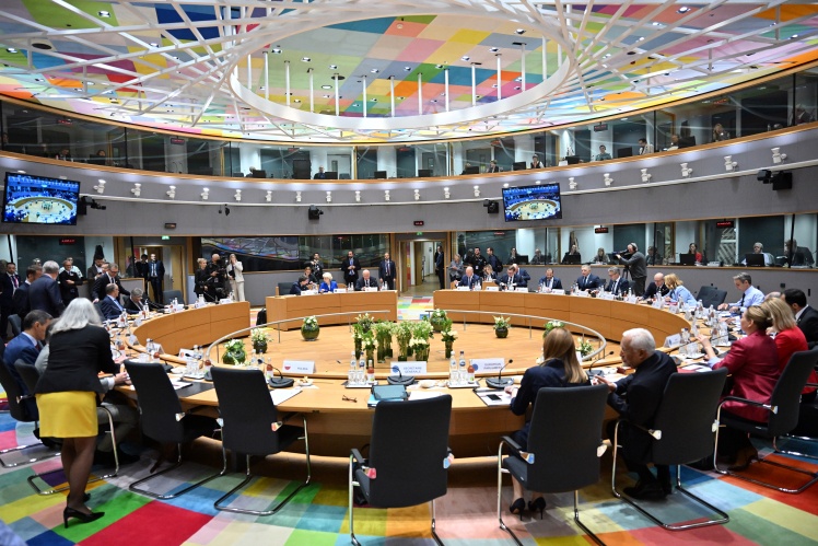 Зала для зустрічей лідерів ЄС у будівлі Europa, Брюссель.