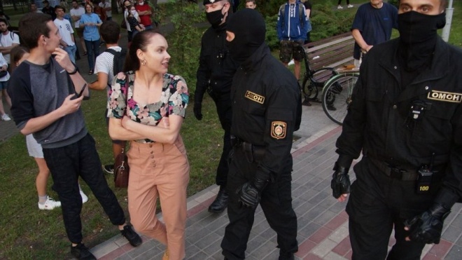 В Киеве прошла акция в поддержку белорусских протестов
