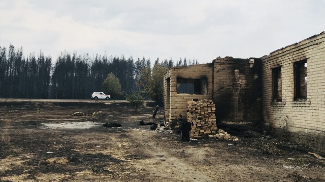 «Люди сидять біля згорілих будинків і не розуміють, що їм робити». У Луганській області чотири дні гасили масштабну пожежу. Ось як зараз виглядає село Смолянинове, де згоріли понад 20 будинків — фото