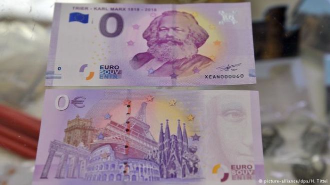 На батьківщині Маркса продали 100 тис. купюр номіналом нуль євро. Вони принесли авторам не менше €300 тис.