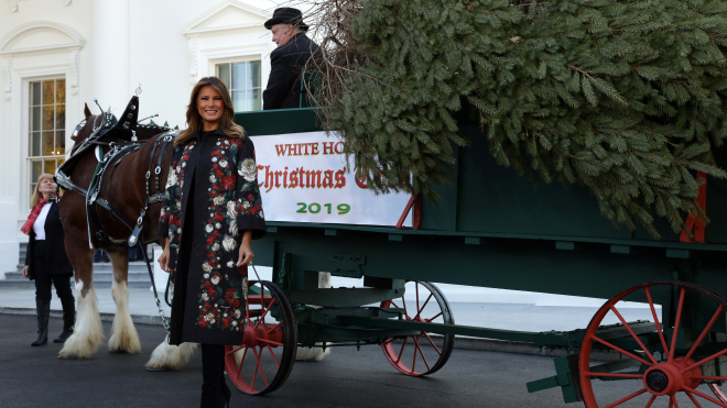 Меланія Трамп зустріла офіційну різдвяну ялинку Білого дому. Як це було?