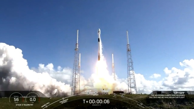 Ракета Falcon 9 компании SpaceX успешно стартовала на орбиту с первым военным спутником Южной Кореи