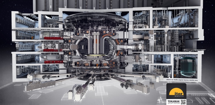 Схема термоядерного реактора проекта ITER.