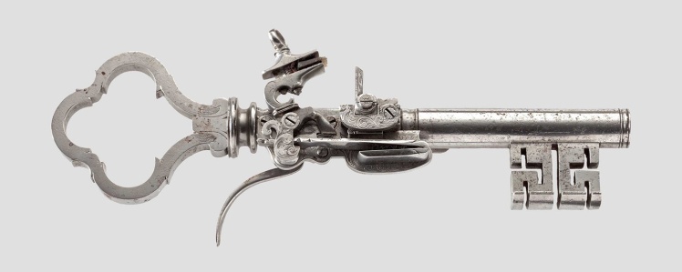 Ключ-пистолет с кремневым замком. Вторая половина XVIII века.