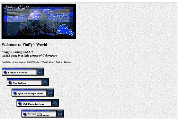 Світ кролика Флаффи. Сайт з колекцією зображень та історій, створенний у 1994 році