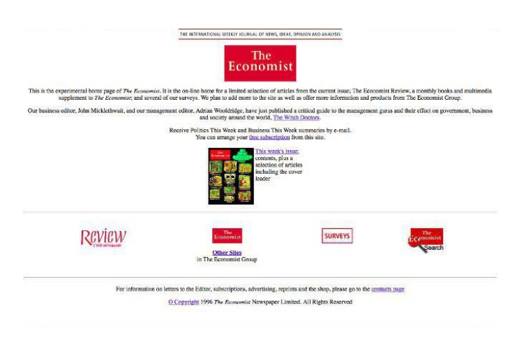 Сайт журналу The Economist вийшов у 1994 році