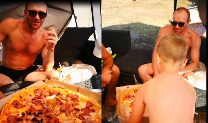 Скріншот з відео, на якому знято Новіков на пляжі 29 липня.