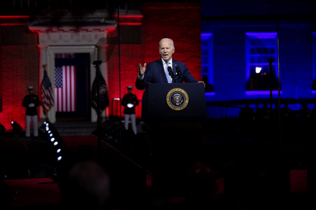 Президент Джо Байден виступає з промовою у Філадельфії, штат Пенсильванія, 1 вересня 2022 року.