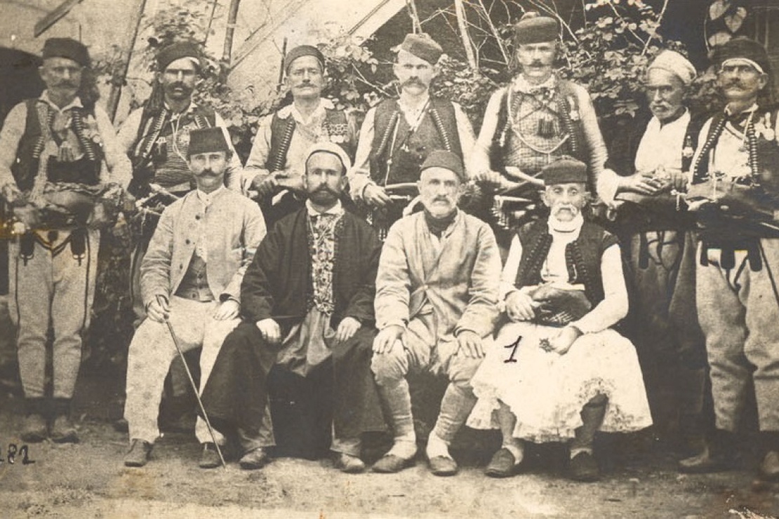 Members of the Albanian Prizren League founded in Kosovo, a military-political organization aimed at protecting the national interests of Albanians, 1878.