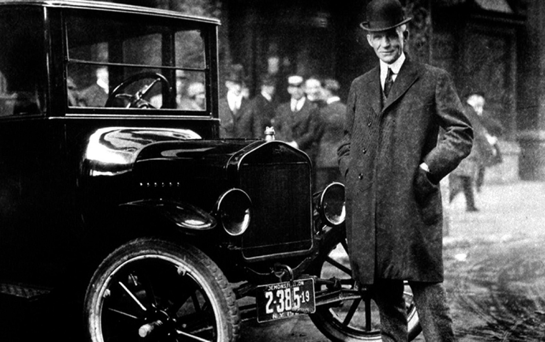Генри Форд и автомобиль Ford Model T.