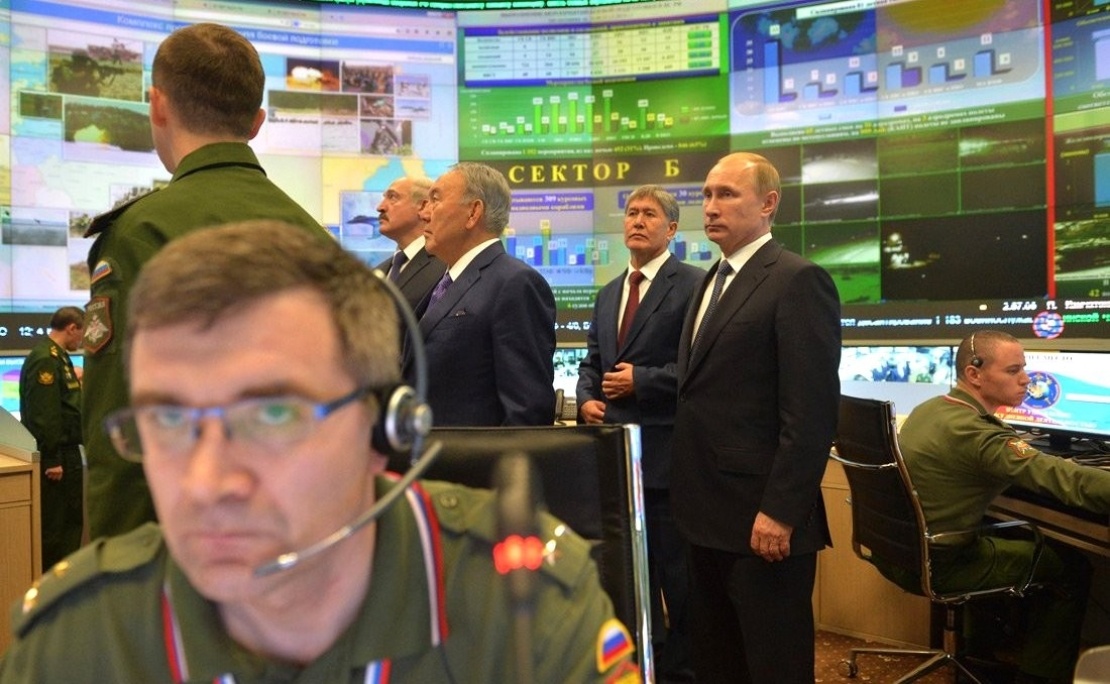 Глави держав&nbsp;—&nbsp;членів ОДКБ у Національному центрі управління обороною РФ, 22 грудня 2014 року.