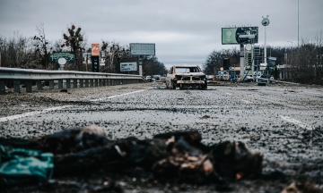 The road near the Dmytrivka village on the Zhytomyr highway is littered with corpses. People were killed by Russians. We show these photos because we want the whole world to know about the genocide