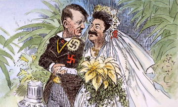 World War II in caricatures: the dangerous marriage of Hitler and Stalin, the lying propagandist Goebbels, the USSR as a new threat to the postwar world. A story in 20 illustrations-memes