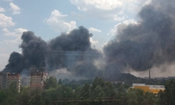 KAMAZ Center is on fire in occupied Donetsk. Ammunition could be stored there