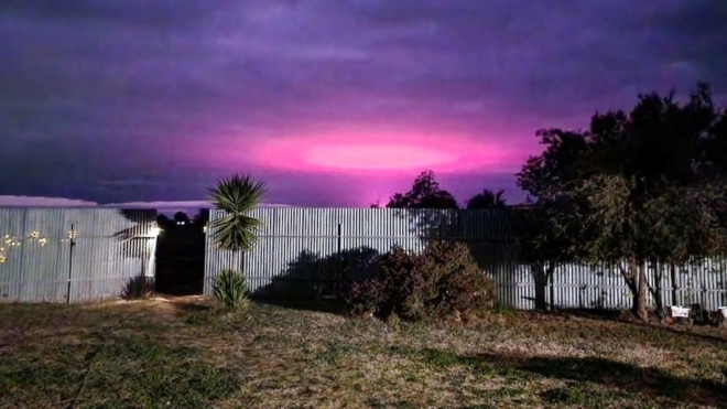 In Australia, residents saw a pink glow in the sky. The reason for this was a marijuana growing company
