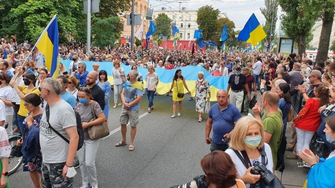 У Києві триває Марш захисників, який організували ветерани війни на Донбасі