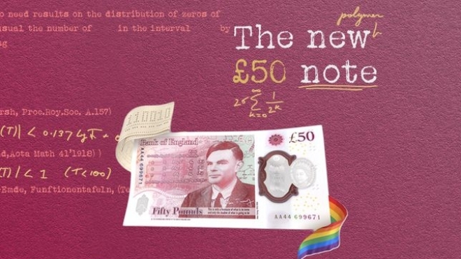 На банкноту £50 поместили математика Алана Тьюринга, который взломал нацистские шифры. После войны его наказали за гомосексуальность