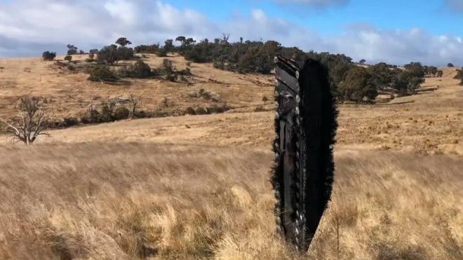In Australia, a farmer found part of a SpaceX capsule in a field