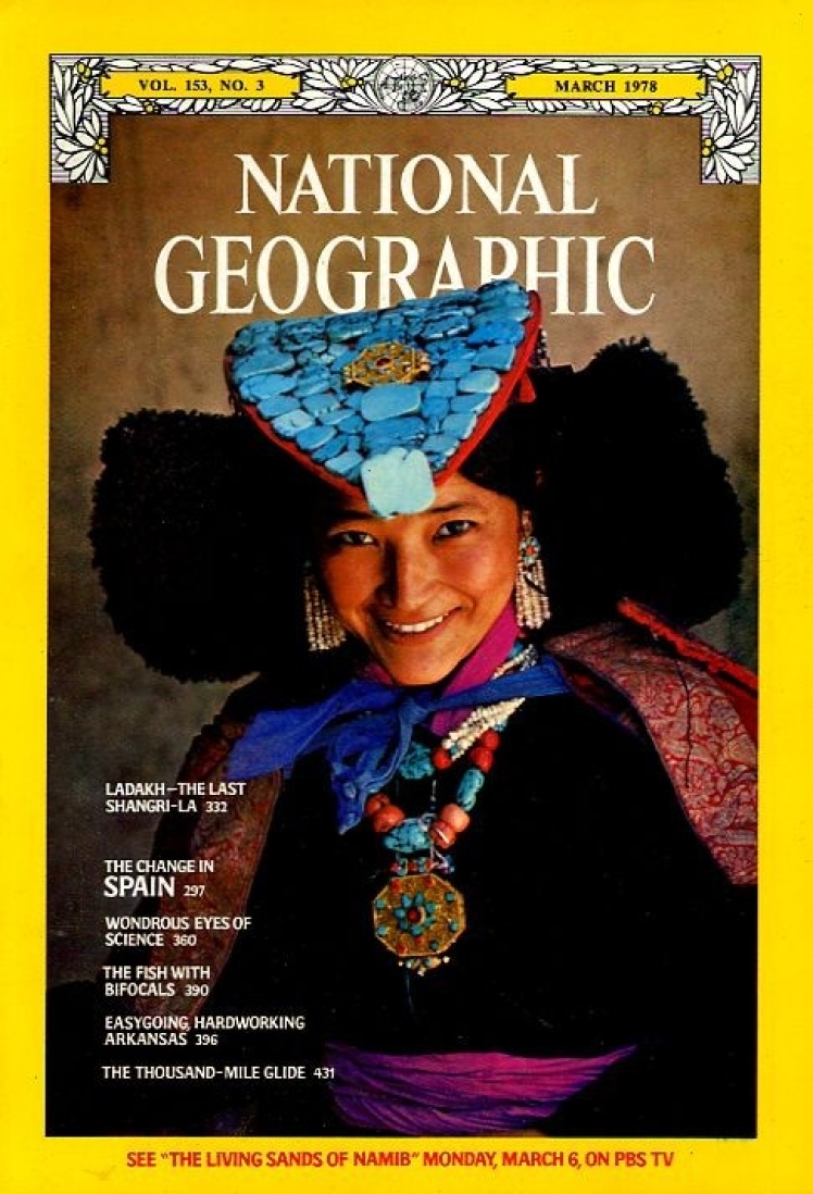 Март 1978 года. Женщина гималайского регоина Ладакх в национальной одежде. Культура этого региона схожа с тибетской, долгое время он был закрыт для иностранцев.