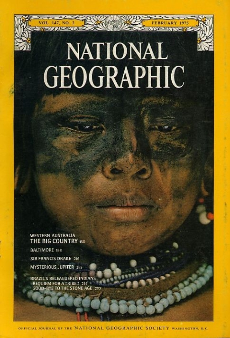 Февраль 1975 года. На фото боевая раскраска индейцев Амазонии.