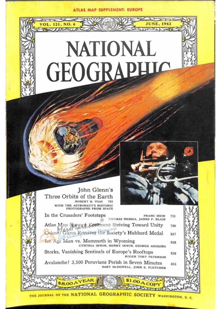 Июнь 1962 года. Обложка посвящена первому орбитальному космическому полету астронавта Джона Гленна.
