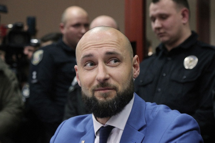 Адвокат Юлии Кузьменко Тарас Безпалый во время заседания Киевского апелляционного суда, 14 февраля 2020 года.