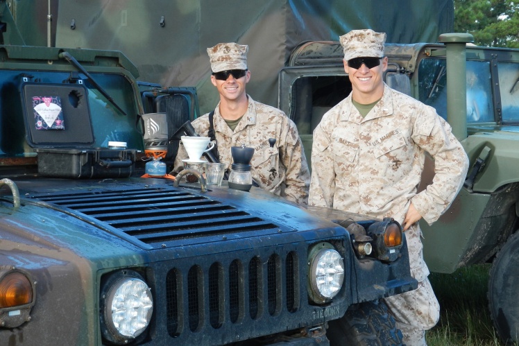 Harrison Suarez (left) and Michael Haft while serving in Afghanistan.