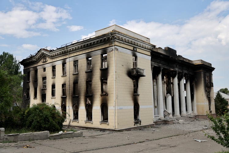 Building in Lysychansk, June 16, 2022.