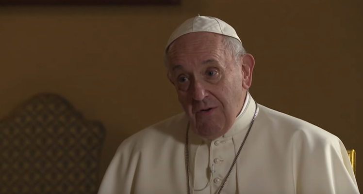 Кадр из интервью Папы Римского Франциско мексиканской телекомпании Televisa в 2019 году.