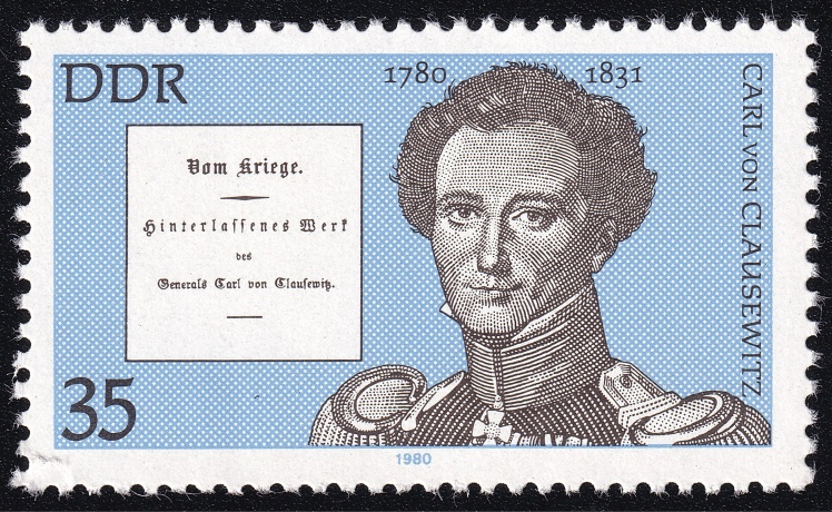 Stamp issued in East Germany in 1980 in honor of the 200th anniversary of the birth of Carl von Clausewitz.