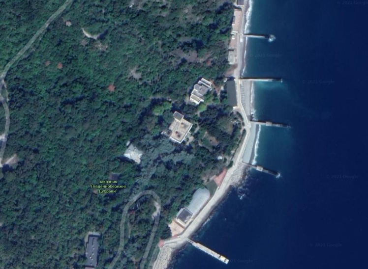 Спутниковый снимок части дачи «Глициния»