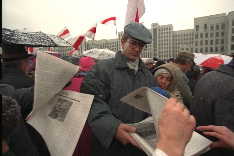 Акция протеста против политики Лукашенко в Минске.