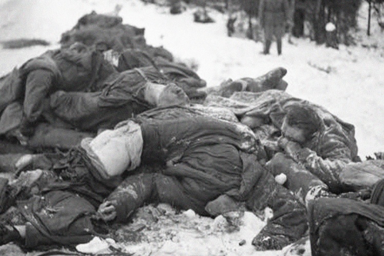 Soviet soldiers, killed on the outskirts of the village of Suomussalmi in northeastern Finland, December 1, 1939. This [battle] is one of the biggest defeats of the Soviet army in the Winter War.