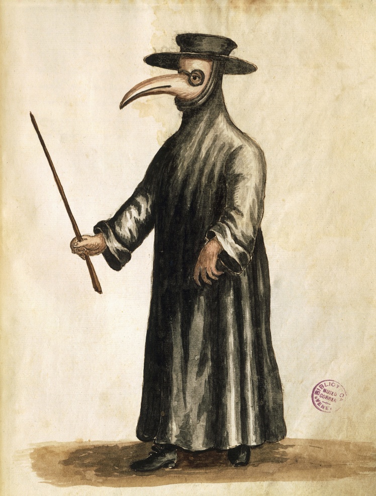 Венеційський лікар під час спалаху чуми. Джованні Гревемброх,  XVIII століття.