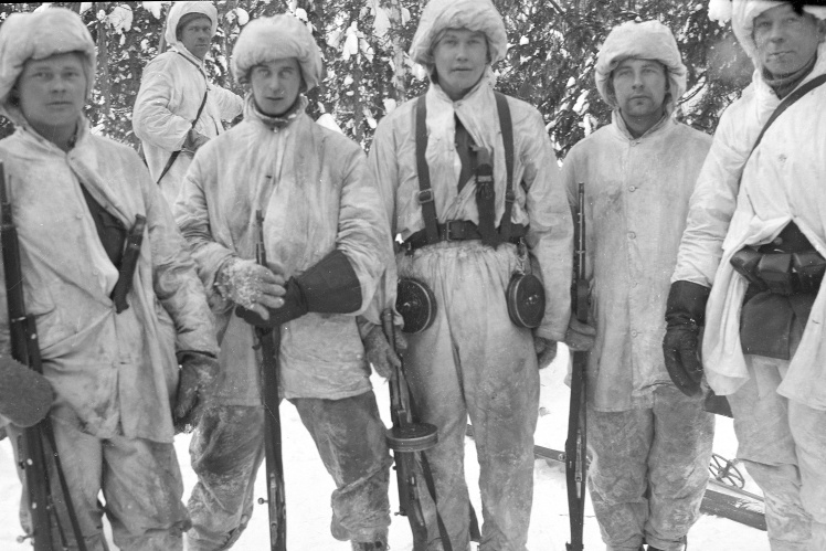 Finnish ski patrol after the battle, February 1, 1940.