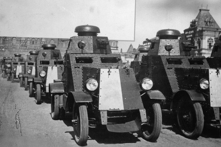On the picture: a column of Soviet mobile armored vehicles on the border with Poland on the day of the invasion, September 17, 1939.